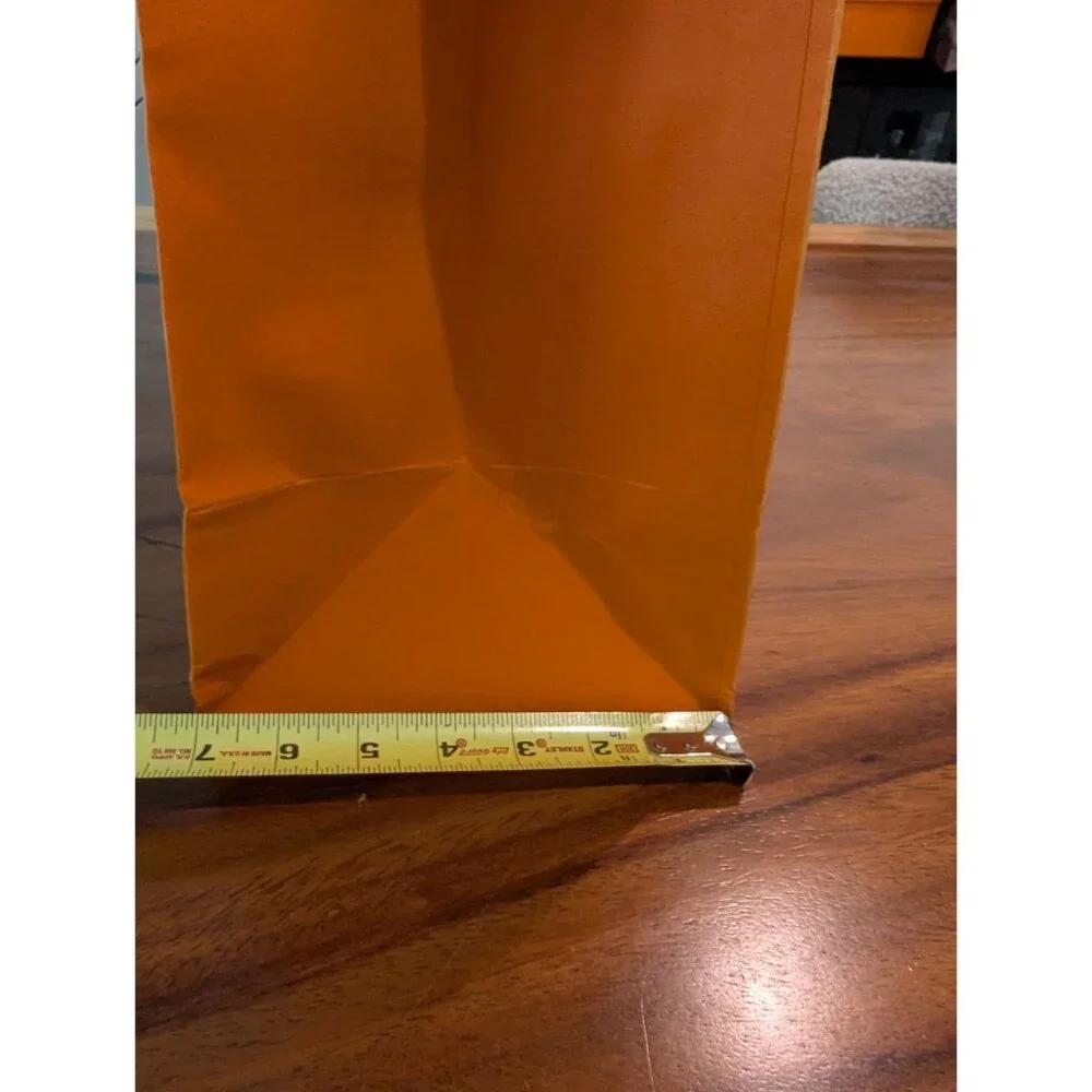 Hermès Orange Paper Shopping Bag With Rope Handles 24 x 18 x 7